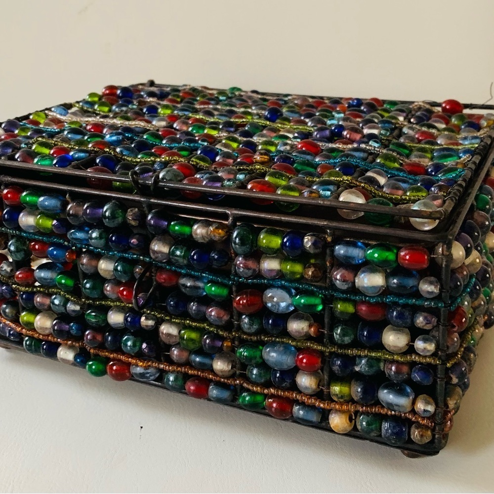 Handcrafted beaded jewelry box